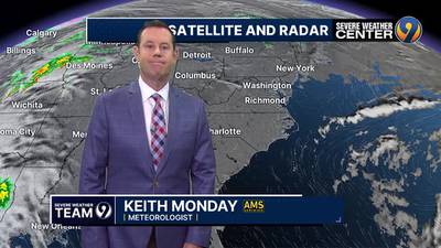 Thursday morning forecast with Meteorologist Keith Monday