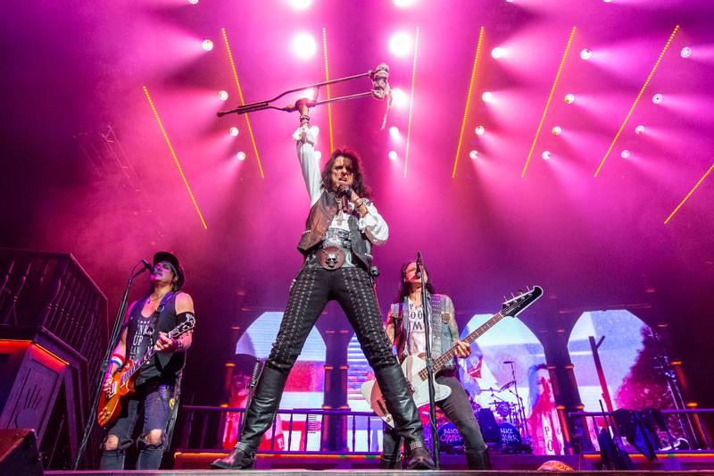 Alice Cooper performs during the Freaks on Parade Tour at PNC Music Pavilion in Charlotte on Sept. 11, 2024.