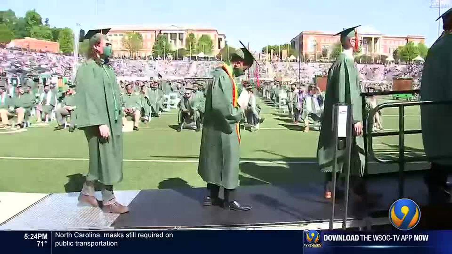 UNCC holds graduation ceremonies with safety precautions in place WSOC TV
