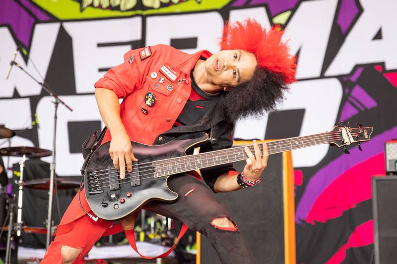 Powerman 5000 performs during the Freaks on Parade Tour at PNC Music Pavilion in Charlotte. July 24, 2022.