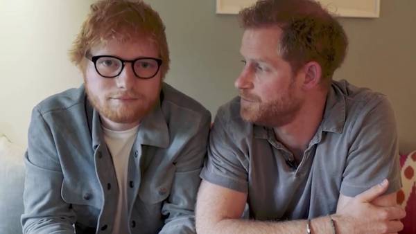 Prince Harry, Ed Sheeran team up for humorous message on World Mental Health Day