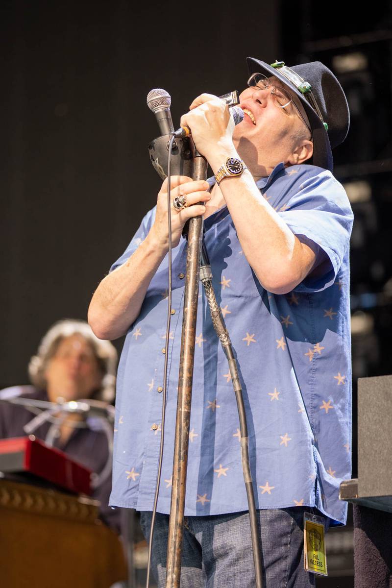 Blues Traveler performs on the AM Gold Tour at PNC Music Pavilion in Charlotte. June 30, 2022.