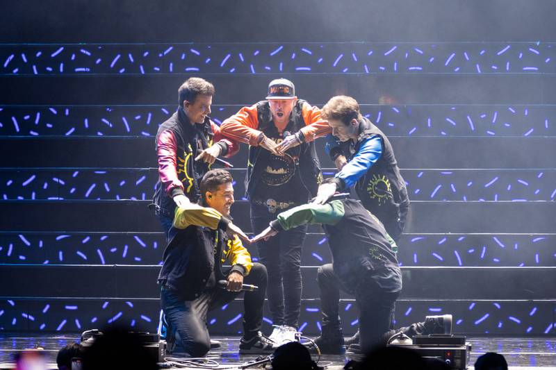 The New Kids on the Block perform during the Magic Summer Tour at PNC Music Pavilion in Charlotte on July 27, 2024.