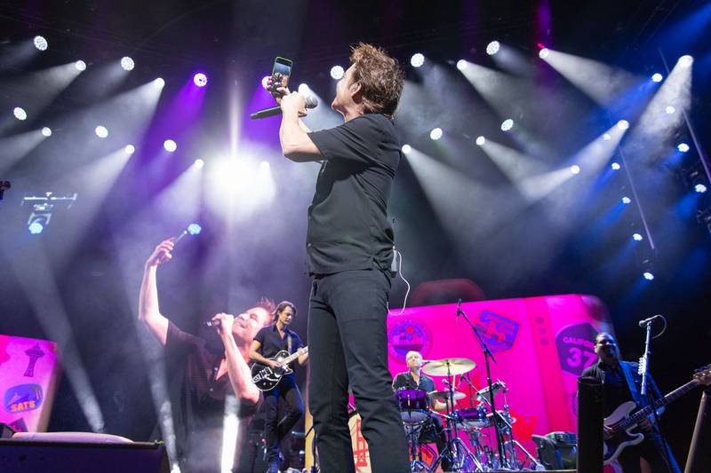 Train performs during the Summer Road Trip Tour at PNC Music Pavilion on Aug. 10, 2024.