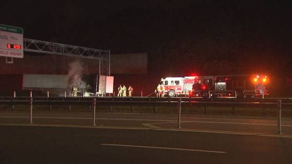One person hurt after tractor-trailer catches fire in north Charlotte 