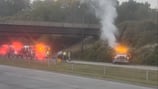 State trooper car fire tied to chase, highway patrol says