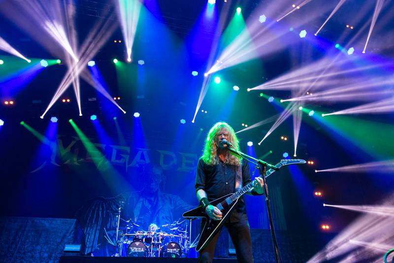 Megadeth performs during their Destroy All Enemies Tour at PNC Music Pavilion in Charlotte on Sept. 6, 2024.