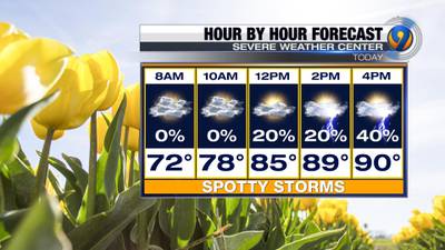 FORECAST: Hot temperatures remain with scattered storms a threat in the afternoon 