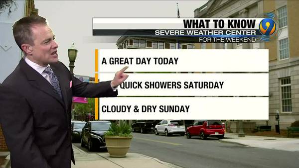 FORECAST: Sunny conditions in store Friday before brief weekend showers 
