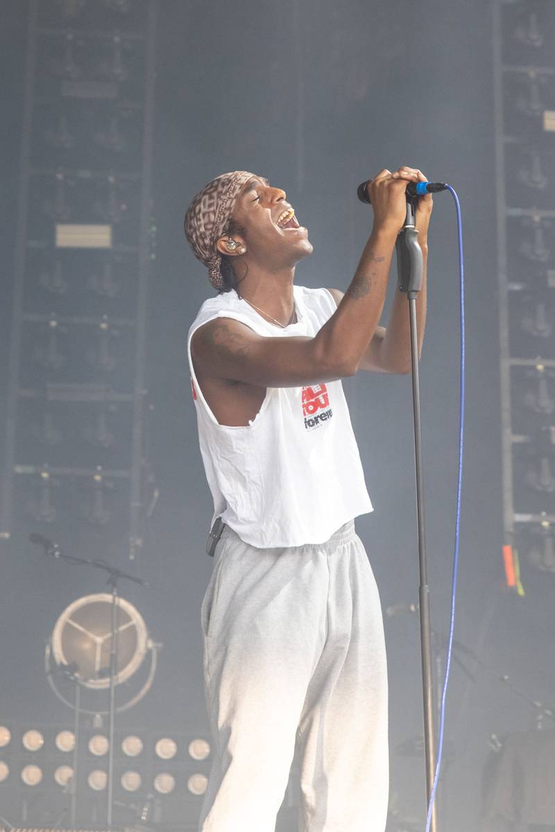 Bakar performs during the Neon Pill Tour at PNC Music Pavilion on Aug. 4, 2024.