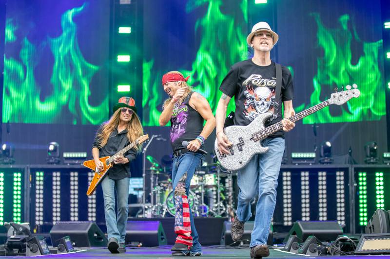 Legendary rockers Poison perform during The Stadium Tour at Bank of America Stadium in Charlotte. June 28, 2022.