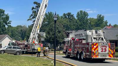 PHOTOS: Firefighters battle blaze at home in east Charlotte