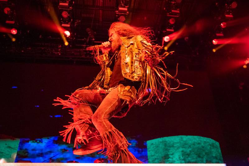 Rob Zombie performs during the Freaks on Parade Tour at PNC Music Pavilion in Charlotte. July 24, 2022.