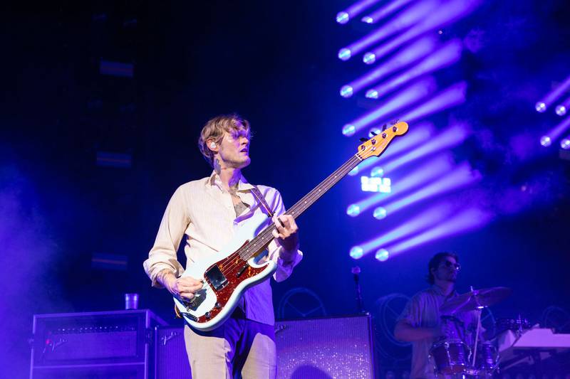 Cage The Elephant performs during the Neon Pill Tour at PNC Music Pavilion on Aug. 4, 2024.