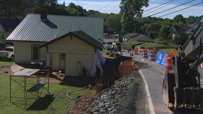 Road washout raises flooding concerns again for people living nearby