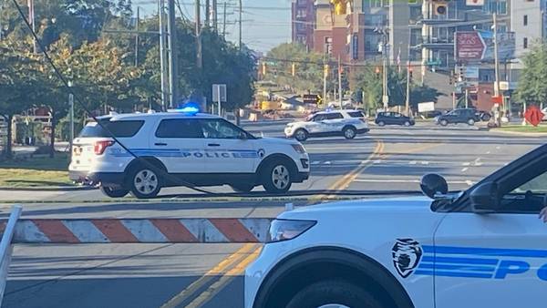 Portion of South Boulevard shut down after car takes out utility pole
