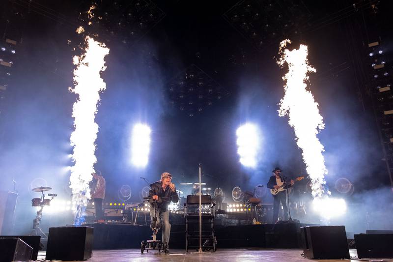 Cage The Elephant performs during the Neon Pill Tour at PNC Music Pavilion on Aug. 4, 2024.