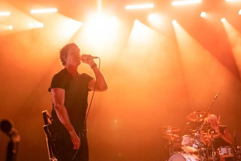 Third Eye Blind performs during the Summer Gods Tour at PNC Music Pavilion in Charlotte on July 29, 2024.