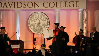 PHOTOS: NBA star Stephen Curry receives 3 long-awaited accolades from Davidson College