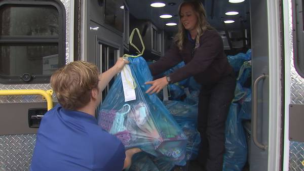 Burke County first responders deliver ambulance of gifts to dozens of families
