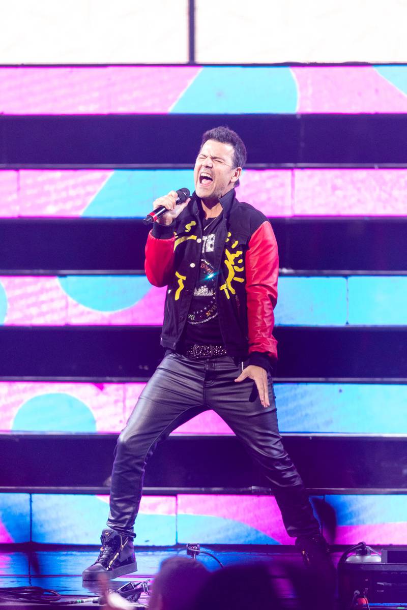 The New Kids on the Block perform during the Magic Summer Tour at PNC Music Pavilion in Charlotte on July 27, 2024.