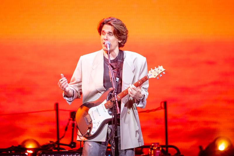 Singer John Mayer performs during his Sob Rock tour at Charlotte’s Spectrum Center. April 11, 2022.