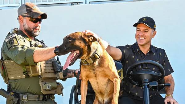 Presidents Cup International Team makes donation to CMPD K-9 unit, Dream Center