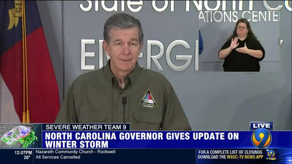 12 p.m. Sunday -- Gov. Cooper, NC leaders give update on winter storm