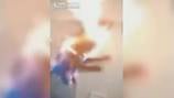WARNING DISTURBING VIDEO: Teen sets himself on fire