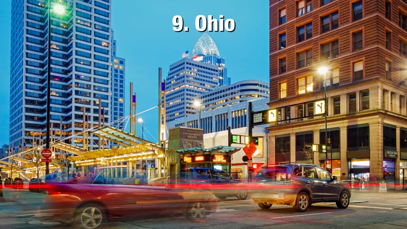 Ohio: 28.90 driving incidents per 1,000 residents