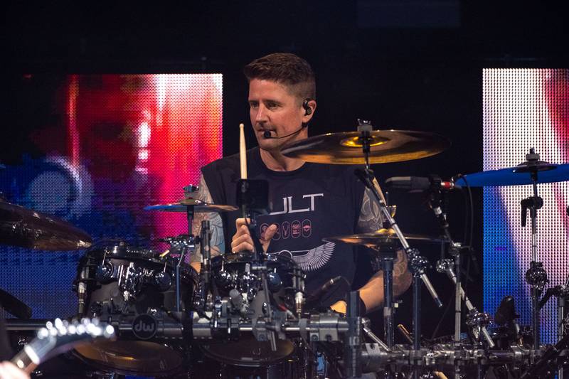 Nickelback perform during their "Get Rollin Tour” at PNC Music Pavilion in Charlotte on Sept. 12, 2023.