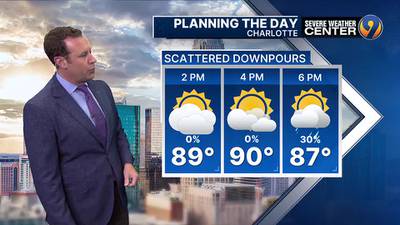 FORECAST: Highs expected to reach nearly 90 degrees as downpours continue