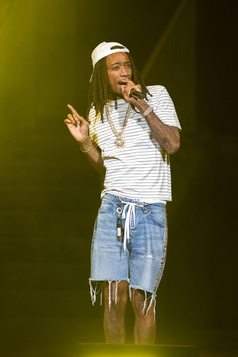 Wiz Khalifa performs during the High School Reunion Tour 2023 at PNC Music Pavilion in Charlotte on Aug. 8, 2023.