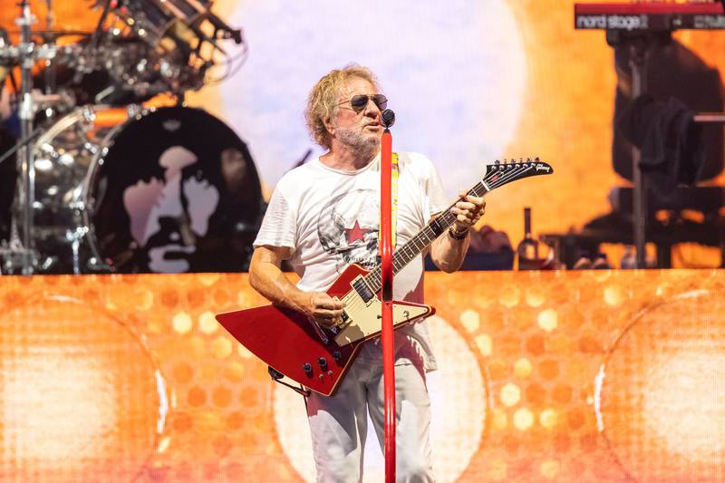 Sammy Hagar performs during the Best of All Worlds Tour at PNC Music Pavilion on July 19, 2024.