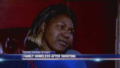 Family homeless after being shot over dogs, victim says