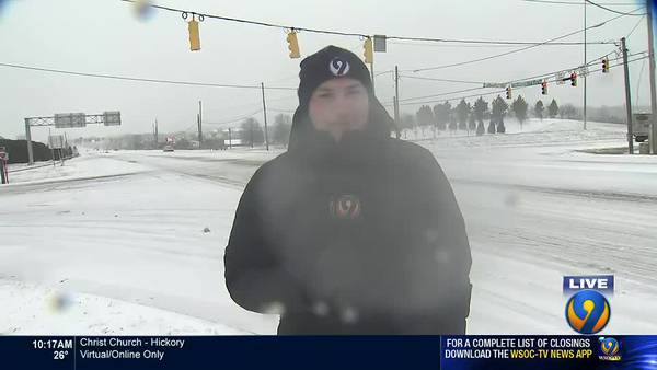 Reporter Anthony Kustura battles winter storm conditions in Concord Sunday morning