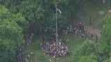 Protesters raise Palestinian flag on UNC campus, afternoon classes cancelled