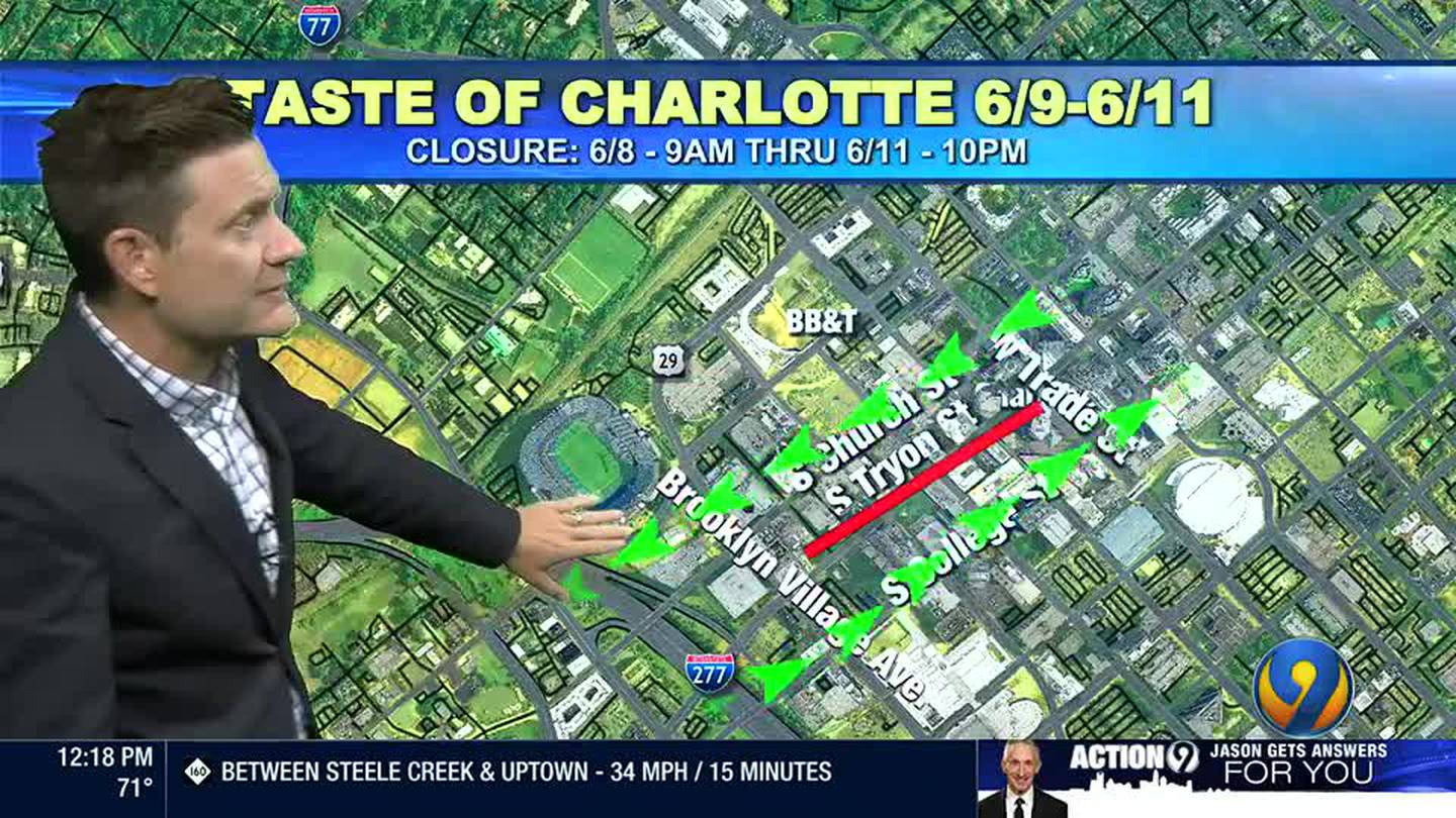 Traffic Team 9 Uptown road closures and detours for Taste of Charlotte