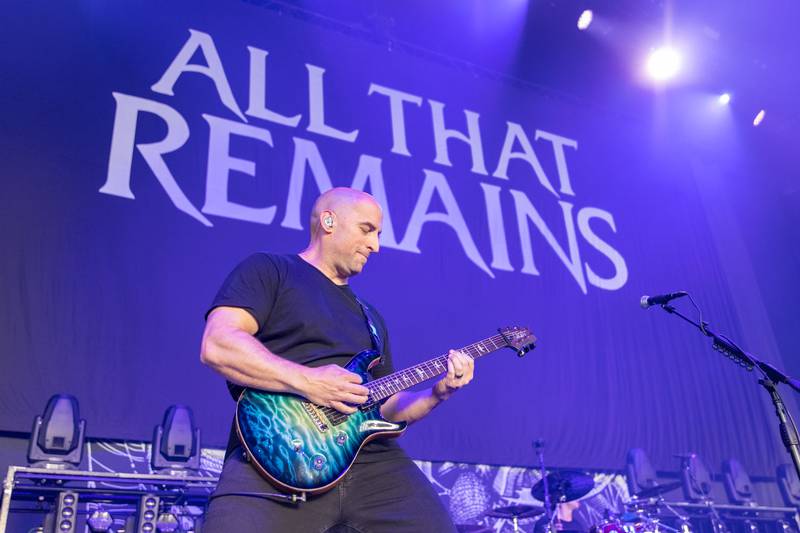 All That Remains performs during the Destroy All Enemies Tour at PNC Music Pavilion in Charlotte on Sept. 6, 2024.