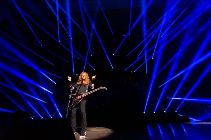 Megadeth performs during their Destroy All Enemies Tour at PNC Music Pavilion in Charlotte on Sept. 6, 2024.