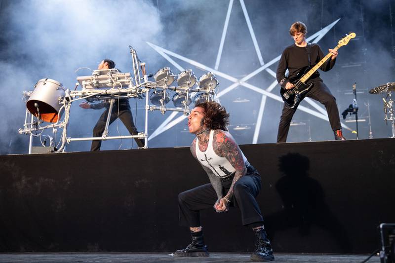 Bring Me the Horizon opens for Fall Out Boy at PNC Music Pavilion in Charlotte on July 21, 2023.