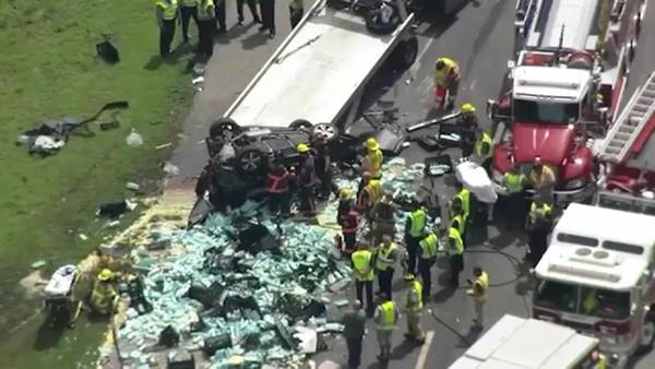 NC truck driver faces manslaughter charges after 5 killed in I-95 crash, officials say
