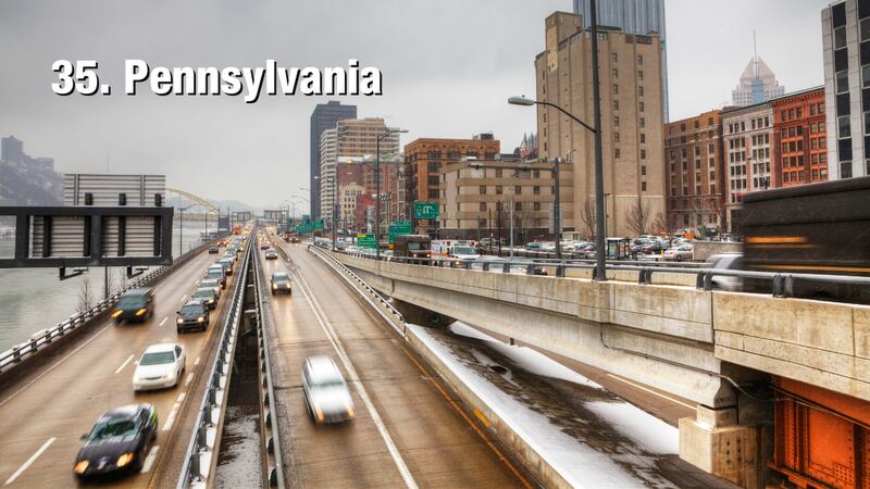 Pennsylvania: 19.70 driving incidents per 1,000 residents