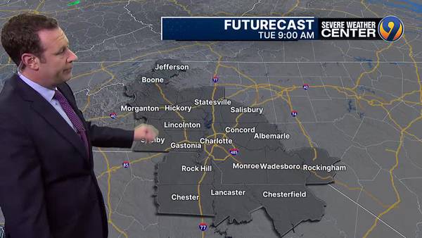 Tuesday morning's forecast update with Meteorologist Keith Monday