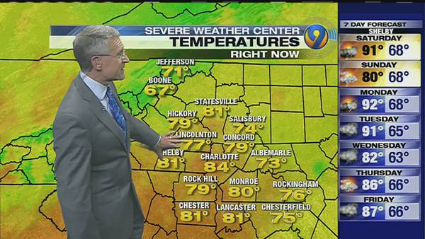 FORECAST: Heat index close to 100 degrees, afternoon storms expected