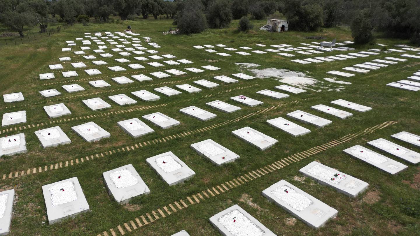 A neglected burial ground for migrants on Greek island of Lesbos has been given a drastic overhaul
