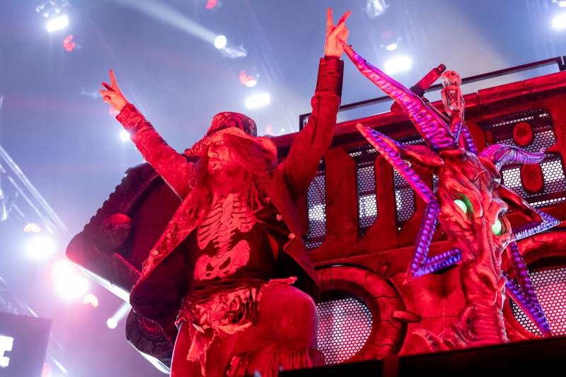 Rob Zombie performs during the Freaks on Parade Tour at PNC Music Pavilion in Charlotte on Sept. 11, 2024.