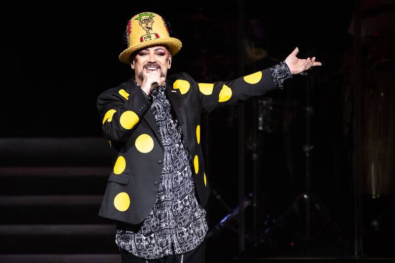Boy George & Culture Club perform during "The Letting It Go Show” at PNC Music Pavilion in Charlotte on July 19, 2023.