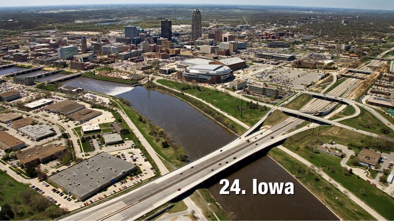 Iowa: 24.42 driving incidents per 1,000 residents