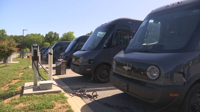 Electric fleet at Amazon in Charlotte